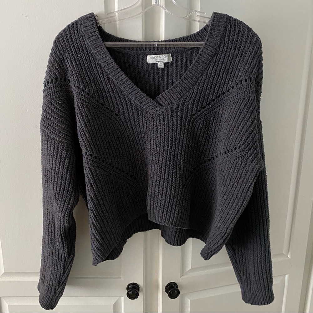 Cropped soft sweater top. Worn once. Brand new.